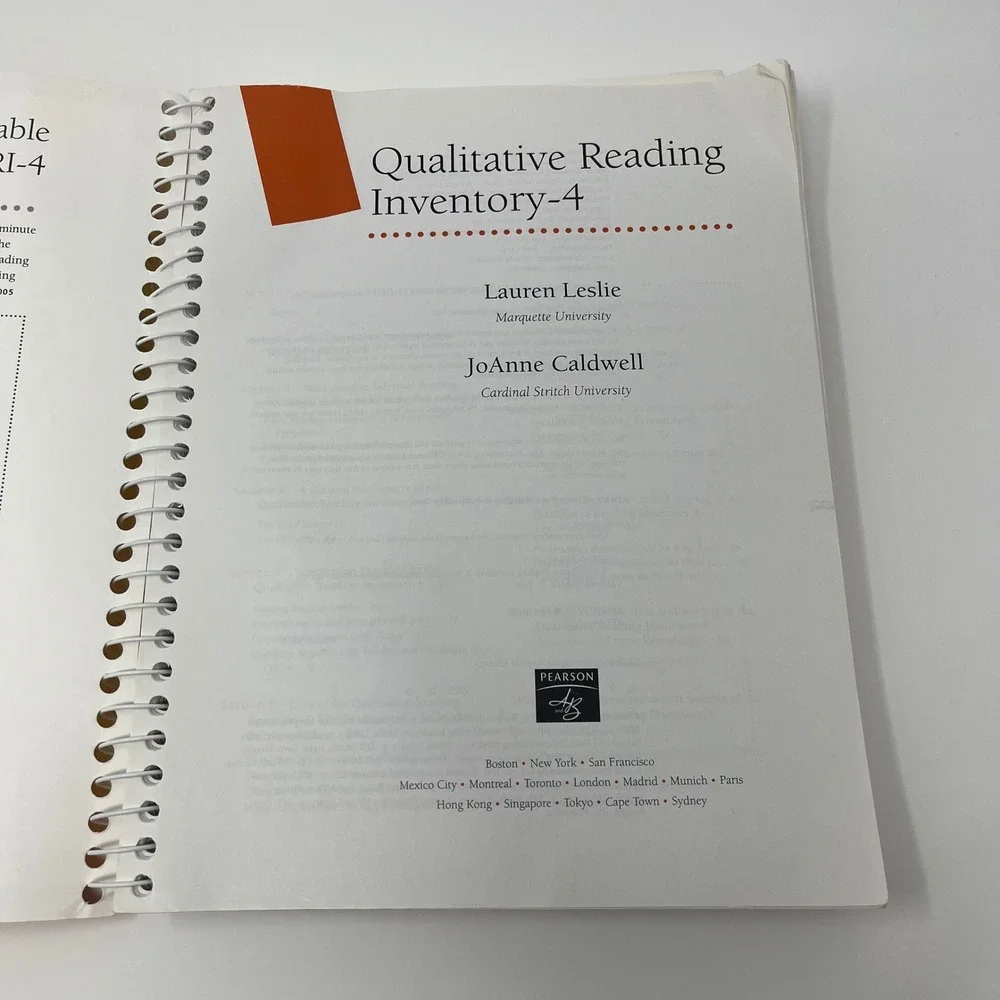 Qualitative Reading Inventory 4 QRI 4 Fourth‎ Edition With CD ROM Pearson